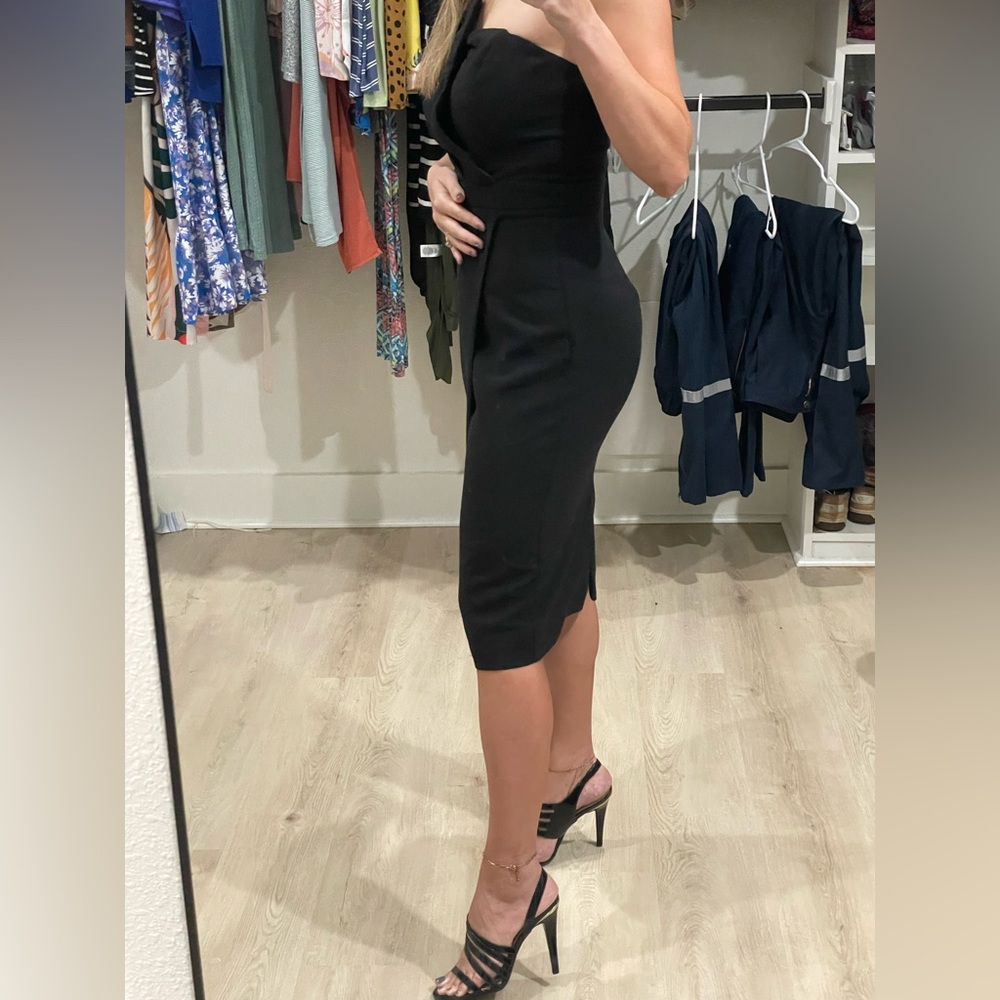 Never Been Better Black Strapless Midi Dress from Lulu’s